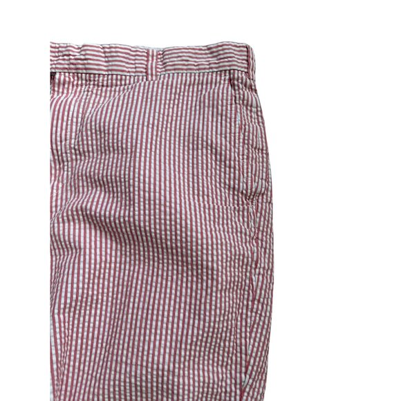 BROOKS BROTHERS Men's Red White Seersucker Striped Shorts Size 38 - Picture 7 of 9